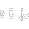 Унитаз LAUFEN MIMO напольный + бачок LAUFEN MIMO, подводка сбоку сзади 8.2355.6+8.2755.0